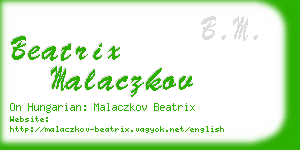 beatrix malaczkov business card